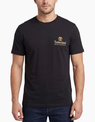 Timberland Mens Timberland Mens T Shirts Illustrated Tree Logo Summer Top - Black - Size: 38