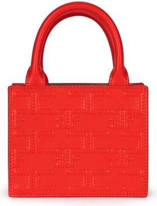 Elisabetta Franchi Bold Monogram Mini Shopper - Dames - Handtassen - Rood - ONE Size - Katoen - Tassen