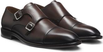 BOSS Leather monk shoes with double strap
