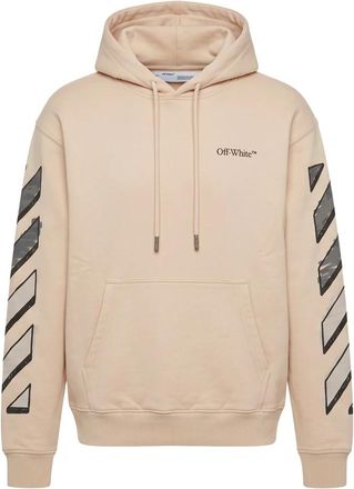 Off-white Moderne Casual Hoodie - Heren - Hoodies - Beige - 2XL - Katoen - Hoodies & sweatvesten