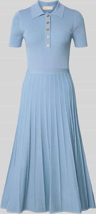 Michael Kors Midikleid aus Viskose mit Polokragen und Knopfleiste in Hellgelb, Gr&ouml;&szlig;e XL