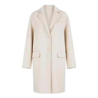 Twinset Single-Breasted Coats, female, Beige, L, Twin-set Coats Cream