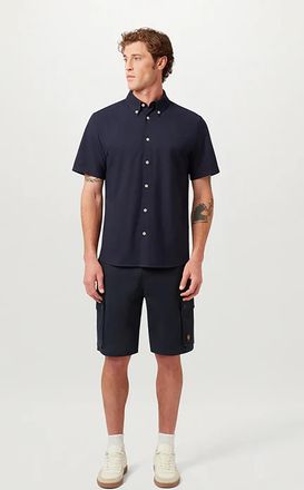 Belstaff Mens Route Cargo Shorts in Dark Blue Cotton - Size 35 (Waist)