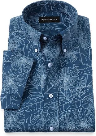 Paul Fredrick Tailored Fit Non-iron Cotton Floral Dress Shirt