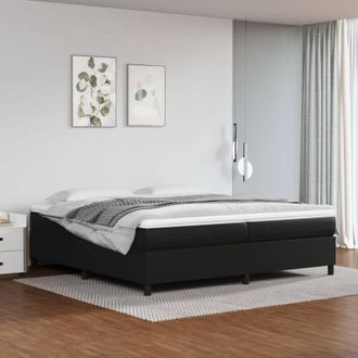 vidaXL Vidaxl - Cama Box Spring Con Colch&oacute;n Cuero Sint&eacute;tico Negro 200x200 Cm