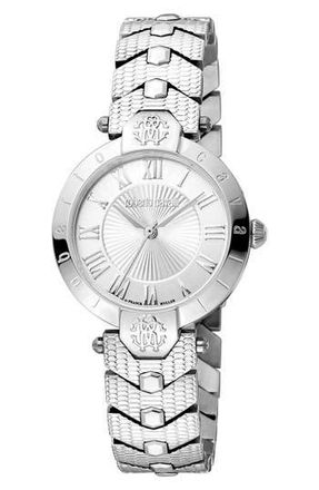 Roberto Cavalli Swiss Quartz Bracelet Watch, 30mm in Silver at Nordstrom Rack