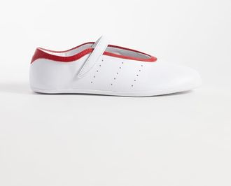 adidas Originals Stan Smith ballerine bianche e rosse-Bianco