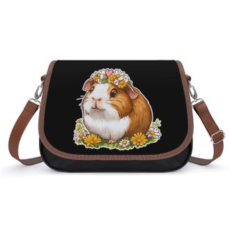 Generic Cute Guinea Pig Crossbody Bags for Women Fashion Leather Shoulder Handbags With Adjustable Strap