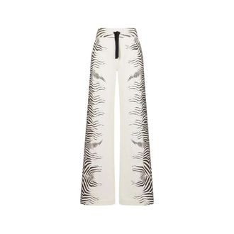 Roberto Cavalli Zebra Print Trousers - female - Roberto Cavalli - Wide Trousers - White - S - Trousers