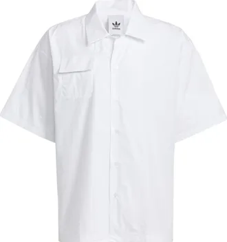 adidas originals Speed Ss Shirt Smiling Face Pattern Embroidered Solid Color Short Sleeve Couple Style White HU1236