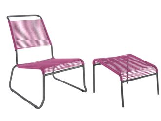 Schubiger M&ouml;bel Spaghetti-Kufen-Lounger-Hochlehner + Hocker S&auml;ntis