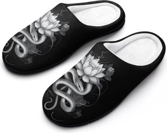 Generic Snake Wrapped Flower Womens Cotton Slipper Comfortable Cozy Plush Slippers Anti-Skid Indoor House Closed Toe Shoes