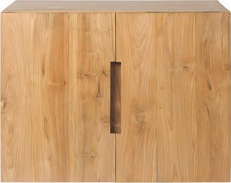 Vente-Unique Mueble de ba&ntilde;o suspendido de teca clara - 80 cm - SAWAN