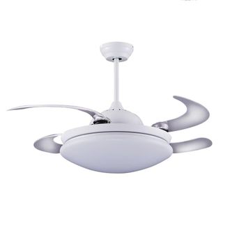 Wonderlamp Ventilador de techo blanco con luz y aspas plegables