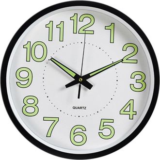 OEM Reloj De Pared Redondo Decorativo Con Pantalla Digital Luminosa Para Dormitorio Y Sala De Estar, Color Negro