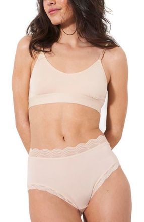 Stripe and Stare High Rise Knicker Four Pack in Sand Essentials at Nordstrom, Size X-Small Uk