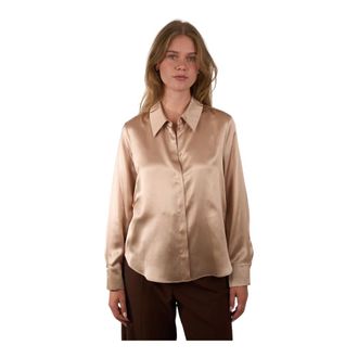 Luisa Cerano Dames, Blouses & Shirts, Bruin, Maat: L Viscose