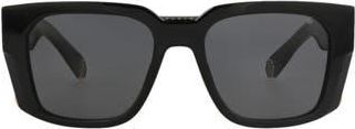 Philipp Plein 54mm Square Sunglasses in Black Black Blue at Nordstrom Rack