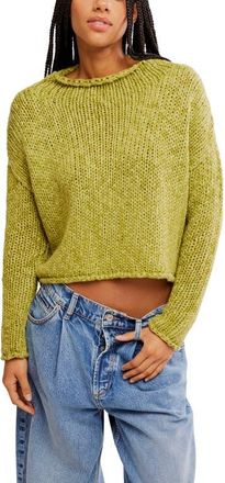 Free People Opal Roll Neck Crop Sweater in Fresh Sprouts at Nordstrom, Size Medium