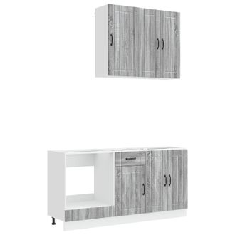 vidaXL Unidad De Cocina Lucca 5 Uds. Sonoma Gris Madera De Ingenier&iacute;a Vidaxl