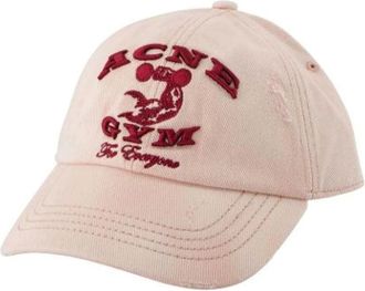 Acne Studios Accessoires, Dames, Roze, ONE Size, Katoen, Logo Cap