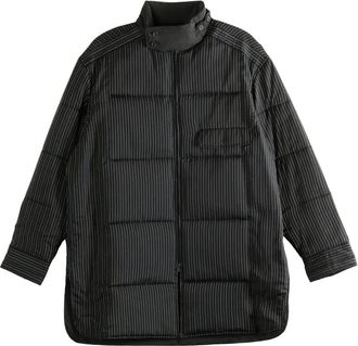 Yohji Yamamoto Cappotto imbottito gessato - Nero