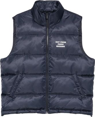 Dr&ocirc;le de Monsieur Quilted Logo-print Gilet