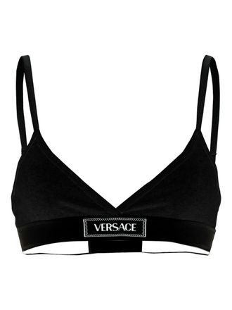 Versace Bh met intarsia logo - Zwart