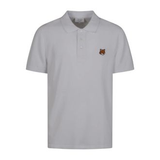 Maison Kitsun&eacute; Tops, Heren, Wit, M, Katoen, Fox Head Regular Polo