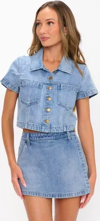 Show me your Mumu Monroe Top in Stratosphere at Nordstrom, Size X-Small