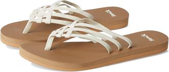 Sanuk Yoga Sandy II Womens Sandals Tan/White : 11 B - Medium, Synthetic