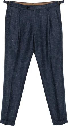 Berwich Pantaloni con pieghe e regolarori laterail - Blu