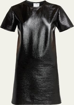 Courr&egrave;ges Shiny Vinyl Short-Sleeve Mini Dress
