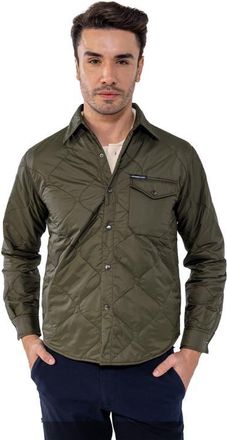 Members Only Quilted Shirt Jacket in Olive at Nordstrom, Size Xx-Large