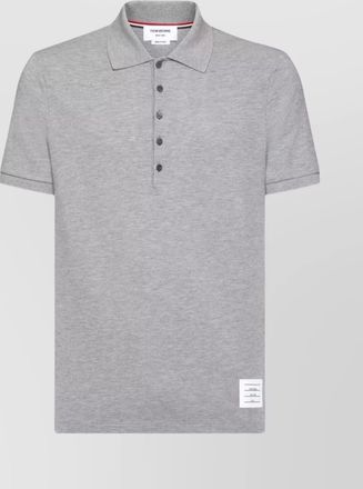 Thom Browne panelled cotton polo shirt with short sleeves