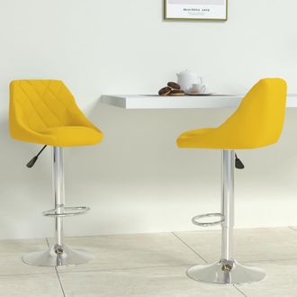 vidaXL Taburete De Cocina 2 Unidades Terciopelo Amarillo Mostaza Vidaxl