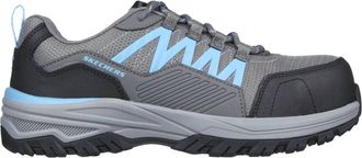 Skechers Womens Fannter Lizal Composite Toe Work Sneakers In Gray/light Blue