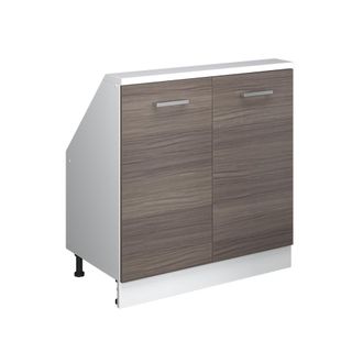 Vicco Armario De Cocina Para Techo Inclinado R-line, Precioso Gris/blanco, 80 Cm Con 2 Puertas, Vicco