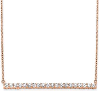 Diamond2Deal 14K Gold 1 Ct Lab Grown Diamond Bar Pendant Necklace Clarity VS, Color G-H