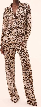 Misa Cher Straight Relaxed Leg Pant In Leopard Print