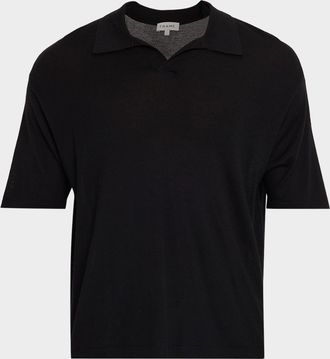 Frame Denim Men & apos;s Wool and Cashmere Johnny Collar Short-Sleeve Polo Sweater
