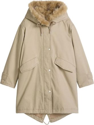 Marc O'Polo Katoenen Twill Parka - Dames - Parka Jassen - Beige - M - Katoen - Jassen