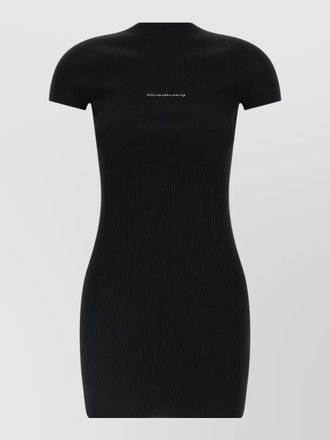 Alexander Wang short sleeve ribbed logo crew neck dress