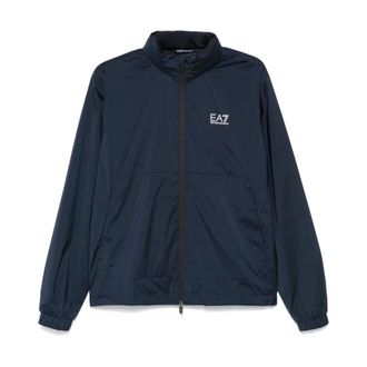 Emporio Armani Emporio Armani Ea7, Jassen, Heren, Blauw, M, Polyester, Lichtgewicht Jas met Rits