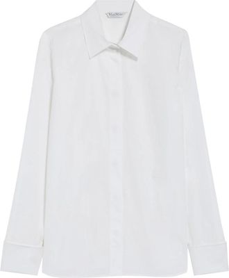 Max Mara Witte Optische Knut Mode Top - Dames - Overhemden - Wit - XS - Overhemden