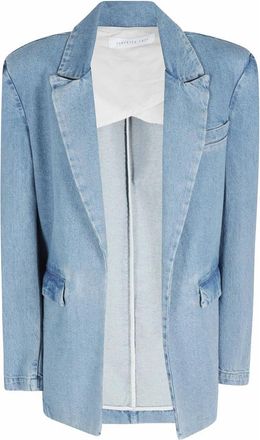 Federica Tosi Open Blazer - Dames - Blazers - Blauw - S - Denim - Jassen