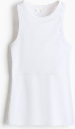 H&M MAMA Geripptes Still-Tanktop - White