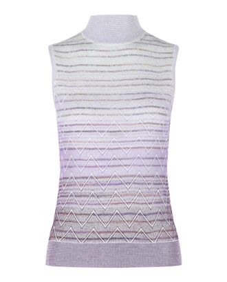 M Missoni Ombre Zig Zag High-Neck Top