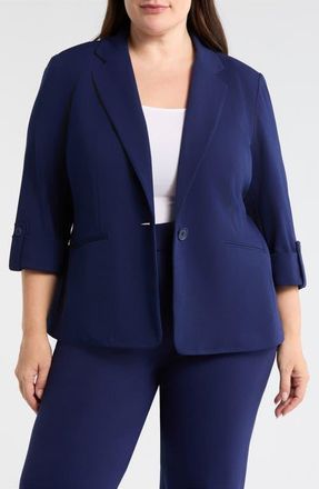 Anne Klein Roll-Tab Sleeve Jacket in Distant Mountain at Nordstrom, Size 1 X