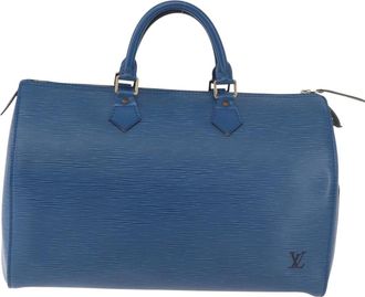 Louis Vuitton Speedy Epi Leather Blue Leather Handbag (Pre-Owned)